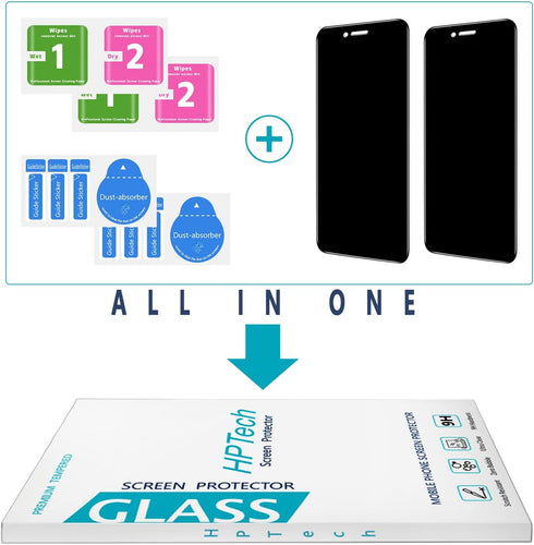 HPTech (2 Pack) Privacy Screen Protector Designed for iPhone 11 Pro, iPhone XS, iPhone X and iPhone 10 (5.8-inch) Anti-Spy Tempered Glass, Anti Sc...