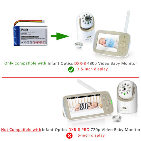 iMah Replacement for Infant Optics DXR-8 Baby Monitor Battery Sp 803048 3.7V 1200mAh Lithium-ion Rechargeable...
