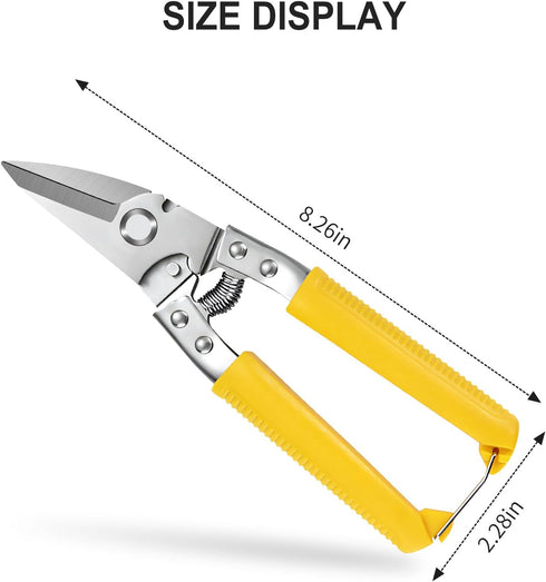 Heavy Duty Scissors, Cardboard Scissors, with Finely Serrated High Carbon Stainless Steel Blades- easy Cuts Electrical Cable Notch, Gardening Prun...