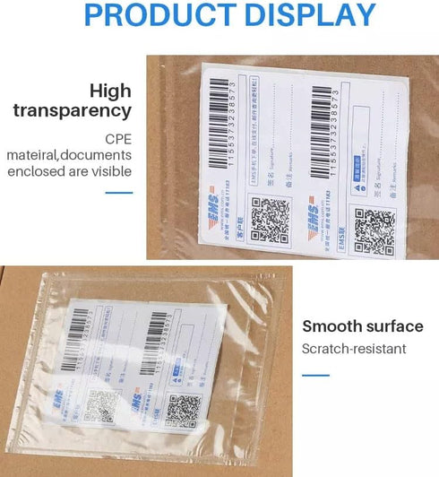 7.5" x 5.5" Shipping Label Sleeves, Label Pouches Self-Adhesive Top Loading Packing List, Clear Shipping Label Envelopes Pouches (100 Packs)...