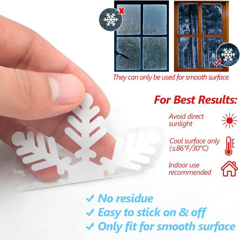 LUDILO 135Pcs Christmas Window Clings Snowflakes Window Decals Static Window Stickers for Christmas Decorations Windows Décor Ornaments Xmas Party...