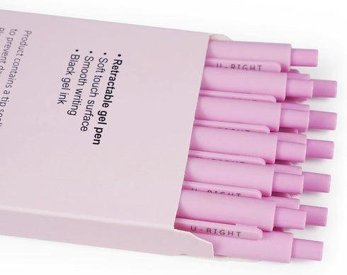 12 Pcs Light Pink Retractable Gel Ink Pens 0.5 mm Point Black Ink Office Cute Gel Pens for Women...