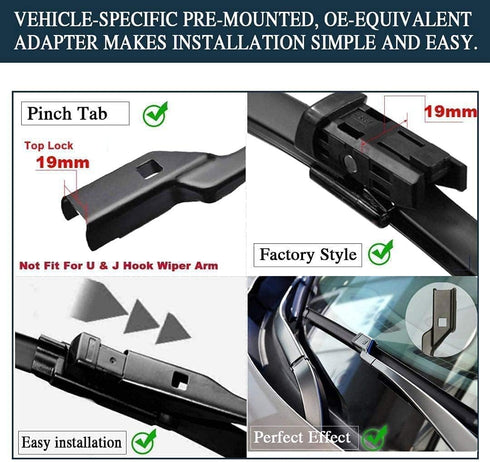 OEM Quality Windshield Wiper Blade Replacement for Chevy Malibu Traverse GMC Acadia Saturn Outlook 2009 2010 2011 2012 - High Performance Original...