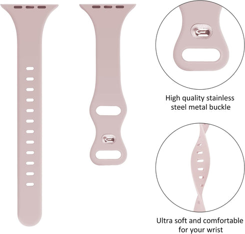 ORIbox Compatible with Apple Watch Bands 45mm 44mm 42mm, Soft Silicone Sports Wristband for iWatch Series SE 8 7 6 5 4 3 2 1 for Women Men...