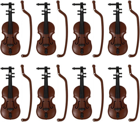 8Pcs 1: 12 Dollhouse Violin Miniature Mini Musical Instrument Collection Mini Figurine Ornaments for Doll House Musical Room...