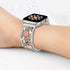 Floral Bracelet Compatible with Apple Watch Band 42mm 44mm 45mm 46mm 49mm iWatch Series 10 9 8 7 SE,Bling Crystal Hollow Metal Strap,Cute Women Dr...