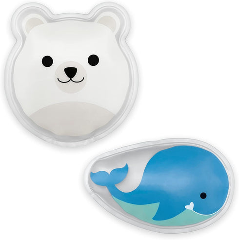 Dr. Brown's Cold Comfort Compress Baby Ice Pack, Freezable Reusable First Aid Pain Relief for Kids, Polar Bear and Whale, BPA Free – 2-Pack...