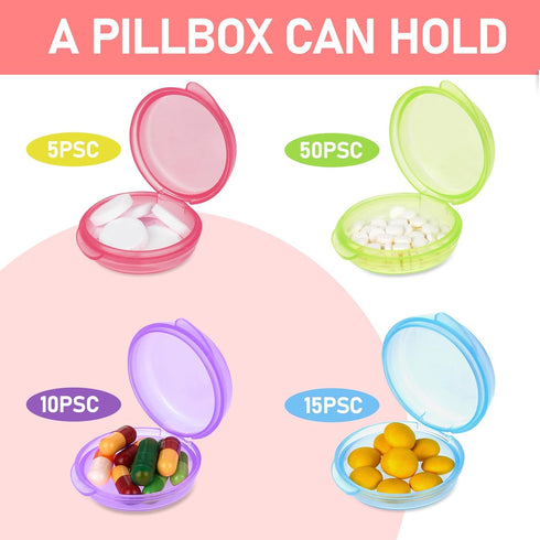 4 Pcs Mini Pill Organizer Small Pill Box Cute Portable Pill Case for Pocket Purse Travel Storage Containers Earplug Case Medicine Dispenser Vitami...
