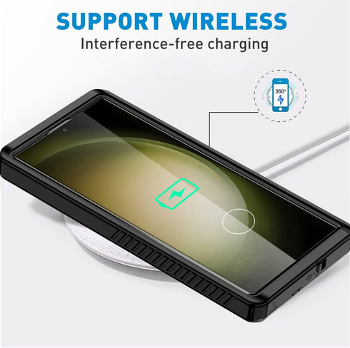 AICase for Samsung Galaxy S23 Ultra Case Waterproof, Clear Water Proof Shockproof Dustproof Snowproof Full Body Rugged Transparent Underwater Phon...