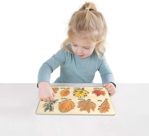 Leaf Wooden Jigsaw Puzzles Educational Learning Stem Toys Boys Girls Birthday Gift Colorful Shape...