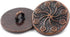 Bezelry 12 Pieces Flower Flourish Dark Copper Color Metal Shank Buttons. 20mm (3/4 inch) (Dark Copper)...