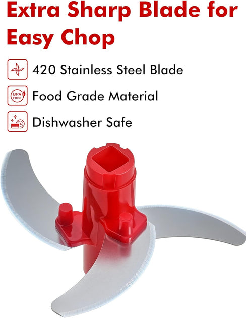 GDL Manual Food Chopper, Hand Pull String Onion Chopper Cutter, Dishwasher Safe Vegetable Chopper Food Mincer, No BPA Food Grade Material, 2.5 Cup...