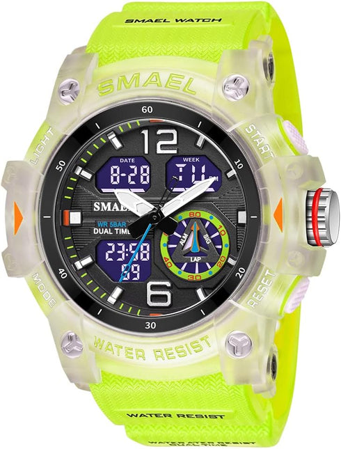 AIMES Men's Watches Outdoor Sports Waterproof Military Watch Tactical Digital Analog Wrist Watch Date Multi Function Led Large Face Alarm Stopwatc...