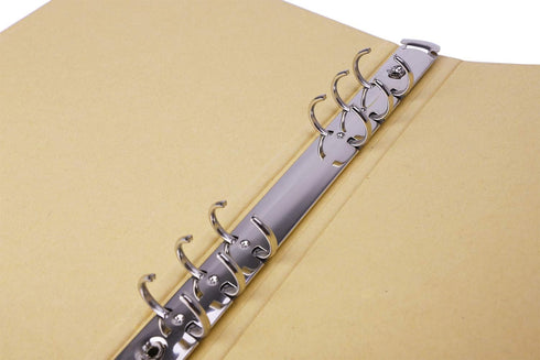 Blank A5 Kraft Paper Hardcover 6-Holes Round Ring Binder Protector for Notebook Diary Journal,School Office Stationery Supplies Loose Leaf Binder ...
