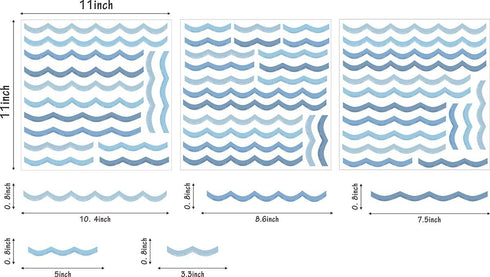 Ocean Waves Wall Decals - Kids Room Decor - Peel & Stick Removable Stickers...