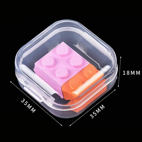 Plastic Beads Storage Containers - Mini Clear Square Box Empty Case with Lid for Earplugs, Pills, Jewelry, Hardware or Any Other Small Craft Gadge...