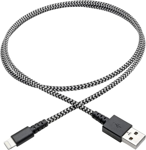 Tripp Lite Heavy Duty USB to Lightning Charging & Data Cable, Heavy Duty with Braided Jacket, MFi Certified for Apple iPhone, iPad & iPod - 3 Feet...
