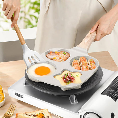 4 Cups Egg Pans?Omelette Pan?Egg Pans Nonstick Easy Clean,Crepe Pan Egg Mold for Breakfast Sandwiches Compatible with Gas Stove and Induction Cook...