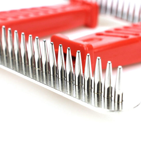 Dog rake hair removal brush comb - bottom coat rake for dogs, cats, long hair - hair removal brush, single row stainless steel pin - reduce sheddi...