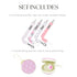 Dodo Babies Pacifier Clip with Case Set - 5-Piece Set, Pink & Gray Prints - Universal Binkie Clip & Holder Fits Most Pacifiers & Teethers - Secure...