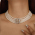 Missgrace Dainty 5 Tier Layered Pearl Rhinestones 1920s Short Choker Necklace for Women Chunky Necklaces Necklace Pearl Pendant Necklaces Pearl Ch...
