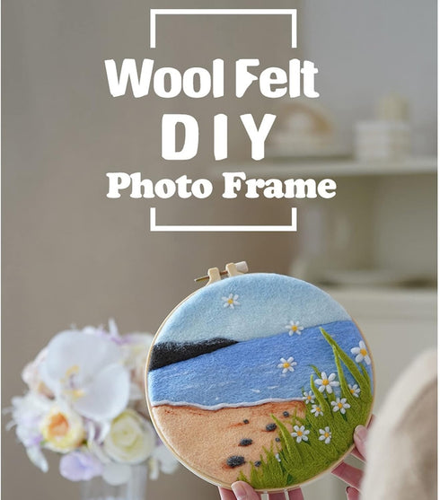 Feltsky Needle Felting Kit Landscape Framed in Embroidery Hoop 8" Craft for Mom Full Kit (Spring)...
