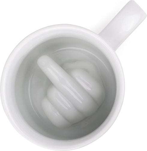 Original Up Yours Mug - Middle Finger, Coffee Mug, 300ml Ceramic Novelty Cup, Ultimate Office Prank, Unique Funny Gifts for Men and Women, Dishwas...
