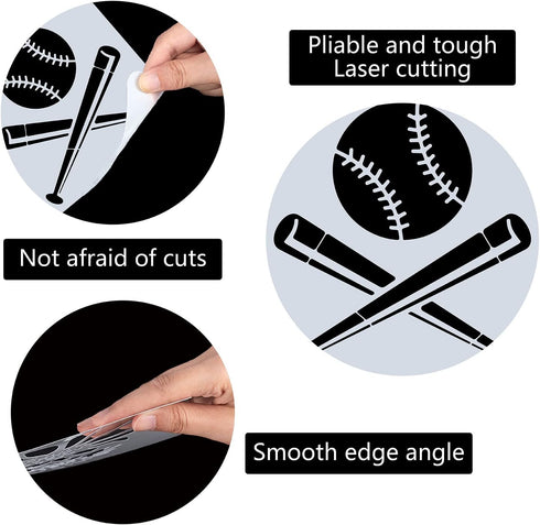 GORGECRAFT Large Baseball Bat Stencils 12x12 Inch Reusable Sport Stencil Template Signs Decoration for Painting on Wood Wall Scrapbook Card Floor ...