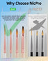 Nicpro 12pcs Artist Paint Brush Set, Pastel Painting Brushes Kit with Flat, Round, Filbert, Angle and Detail Paintbrushes, Nylon Bristles Paint Br...