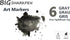 6pcs Grey Gray Alcohol Markers Set for Building Interior Design, Dual Tips Art Markers Drawing Sketched Double Tipped Markers for Adults Kids (Coo...