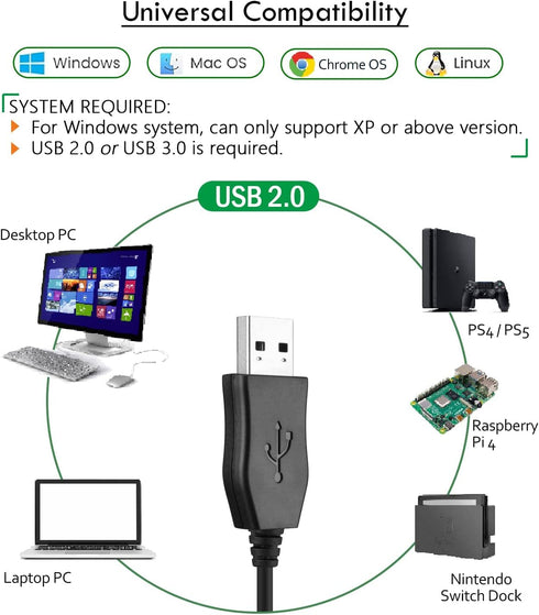 USB Earbuds with 8.2FT Extra Long Cord for Computer, in-Ear USB Headphone Headset with Mic Compatible with Laptop, Desktop PC, Notebook & Chromebo...