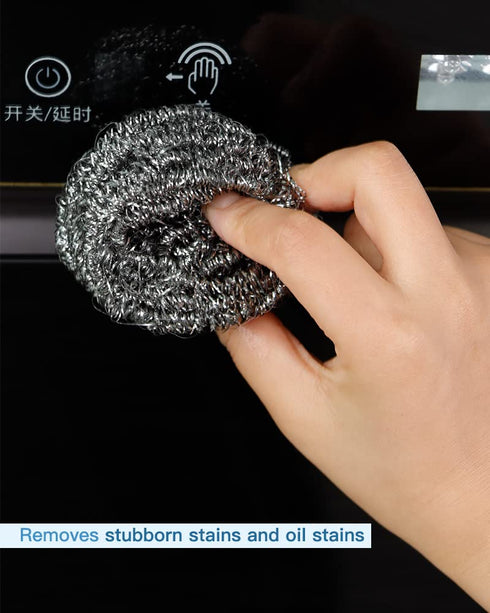 12Pcs Steel Wool Scrubber Pads for Cleaning Dishes, Pans, Pots, Ovens, Grills, Sinks - Stainless Steel Scrubbers for Kitchen, 12 Pack...