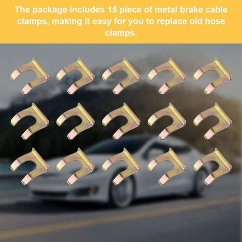 15 Pcs Brake Line Clips Metal Brake Line Retainer, Steel Replacement U Shaped Brake Hose Bracket Brake Hose Retaining Clamp, Replacement Hose Reta...