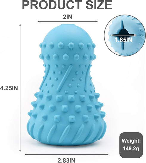 Chew Toys -Cone Shape Dog Toys for Aggressive Chewers?Durable Natural Rubber? Multifunctional Teeth Cleaning and Gum Massage(Blue)...