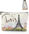 Fantastic Eiffel Tower Paris Romantic France Makeup Bag Large Capacity Portable Toiletries, Cosmetic Bag Pouch for Women, Travel Make Up Bag Organ...
