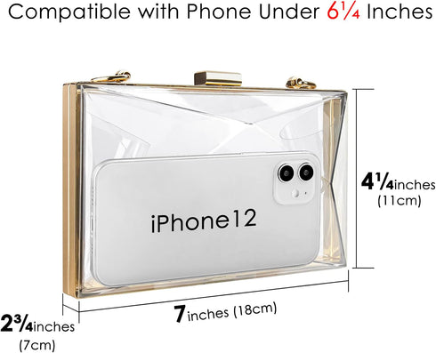 Women Clear Purse, Acrylic Box Evening Clutch Bag, Transparent Rhombus Lady Party Wedding Crossbody Shoulder Handbag...