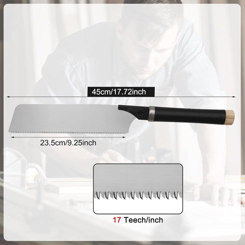 Japanese Pull Saw, 10 Inch Hand Saw with Detachable Single Edge Blade Wood Handsaw for Woodworking Tools (17TPI)...