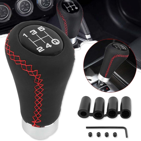 DREAMIZER Shift Knob 5 Speed Manual Stick Shift Knobs Universal Handle Leather Gear Shifting Knob for Replacement Broken Shifter Knobs Fit for Mos...