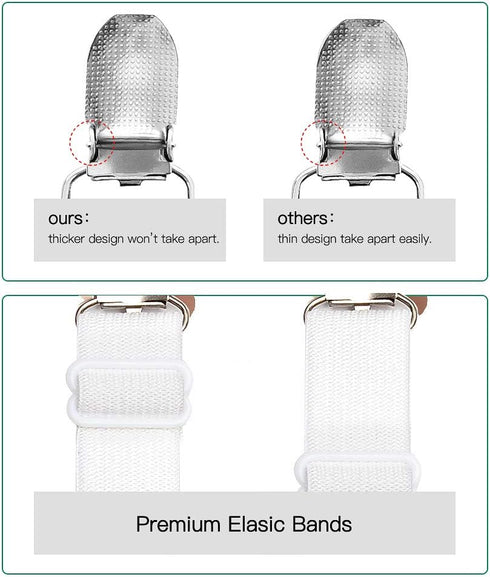 Goodtimes Ironing Board Cover Clips, Adjustable Ironing Board Pad Braces Fasteners Mini Suspenders - Keep Cover Flat and Secure Tention Clips...