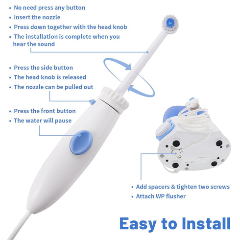 Replacement Hose and Handle Parts Compatible with Waterpik Water Flosser WP-100 WP-140 WP-150 WP-900 Series Oral Irrigator, Plastic Handle, Oral H...