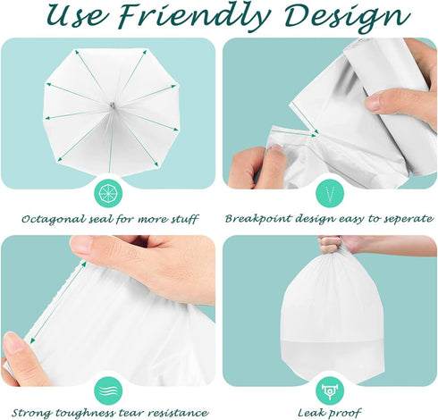 Small Trash Bags 1.2 Gallon, Biodegradable Gallon Waste Bag, Mini Compostable Strong Bathroom Wastebasket Can Liners Garbage Bags for Home Office ...