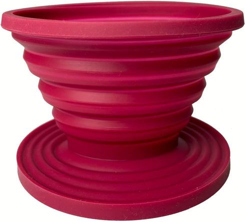 Collapsible Pour Over Coffee Dripper for Camp Coffee, Reusable Silicone Coffee Filter Holder for Camping Red...