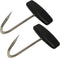 TIHOOD 2PCS Meat Hooksfor Butchering,T Shaped Boning Hooks with Handle 6 inch Stainless Steel Butcher Shop Tool Kit (Black x2)...