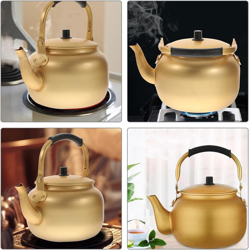 Vintage Aluminum Kettle Large Water Kettle Induction Kettle Teakettle Teapot Makgeolli Teapot Handle Design Water Heating Kettle Tea Kettle Metal ...