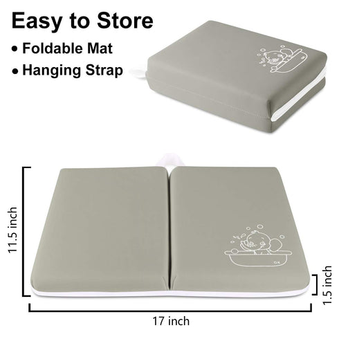 Bath Knee Pad - 1.5inch Extra Thick Bath kneeling Pad Non-Slip Rubber - Foldable Bathtub Knee Mat Large Safety bath Kneeler Pad for Baby Bathtime,...