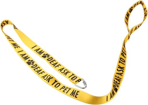 Funny Dog Leash Sleeve I Am Deaf Ask to Pet Me Dog Leash Walking Training Dog Leashes Dog Owner Pet Lover Gift (I Am Deaf Ask to Pet Me-YE)...