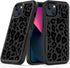Designed for iPhone 13/iPhone 14 Black Leopard Case, Heavy Duty Protection Shockproof Dropproof Case, Cute Black Leopard Cheetah Cover for Women G...