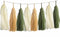 Olive-Green Tan Cream Tassel-Garland Decor - 15-Pack DIY Paper Tassels Party-Decorations for Baby Shower Wedding Backdrop - Classroom Nursery Adve...