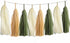 Olive-Green Tan Cream Tassel-Garland Decor - 15-Pack DIY Paper Tassels Party-Decorations for Baby Shower Wedding Backdrop - Classroom Nursery Adve...