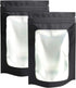 100 Pack Stand-Up Mylar Bags - 3.1 x 5.1 Inch Resealable Smell Proof Bags with Clear Window Foil Pouch Bags Flat Bag Matte Black...